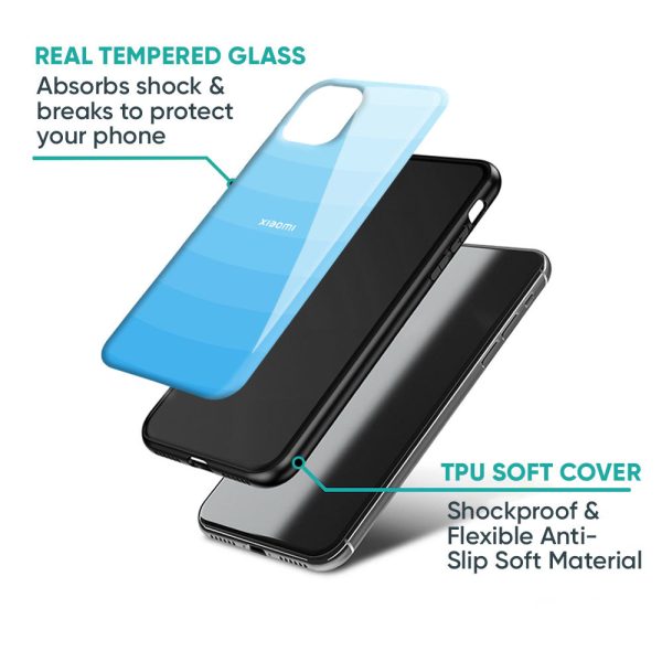 Wavy Blue Pattern Glass Case for Redmi 12 5G For Discount