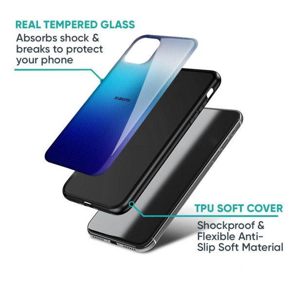 Blue Rhombus Pattern Glass Case for Redmi 12 5G For Cheap