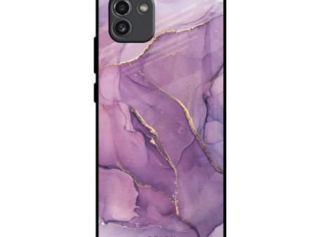 Purple Gold Marble Glass Case for Samsung Galaxy A03 Discount