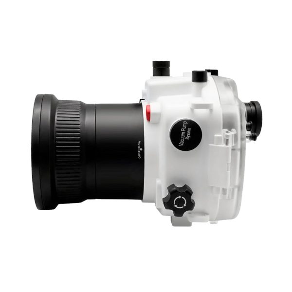 Sony A7 III V.3 Series 40M 130FT Underwater camera housing (Including Flat Long port) Focus gear for FE 90mm   Sigma 35mm included. White on Sale