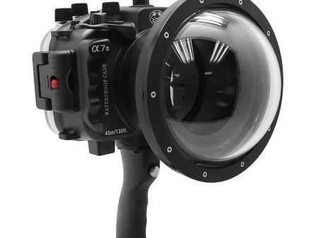 Sony A7 II NG V.2 Series 40M 130FT UW camera housing with 6  Dome port & pistol grip (Including Standard port) Black For Cheap