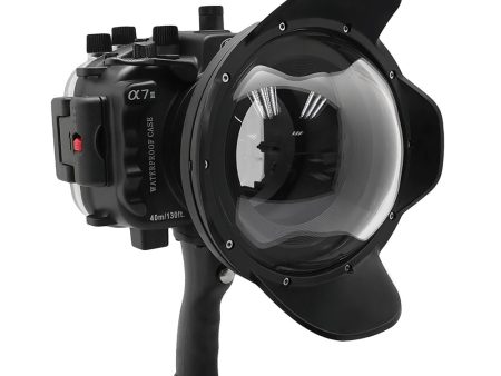 Sony A7 II NG V.2 Series 40M 130FT UW housing with 6  Dome port & pistol grip (Standard port) Black For Sale