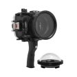 60M 195FT Waterproof housing for Sony RX1xx series Salted Line with Pistol grip & 4  Dry Dome Port (Black) Online Hot Sale